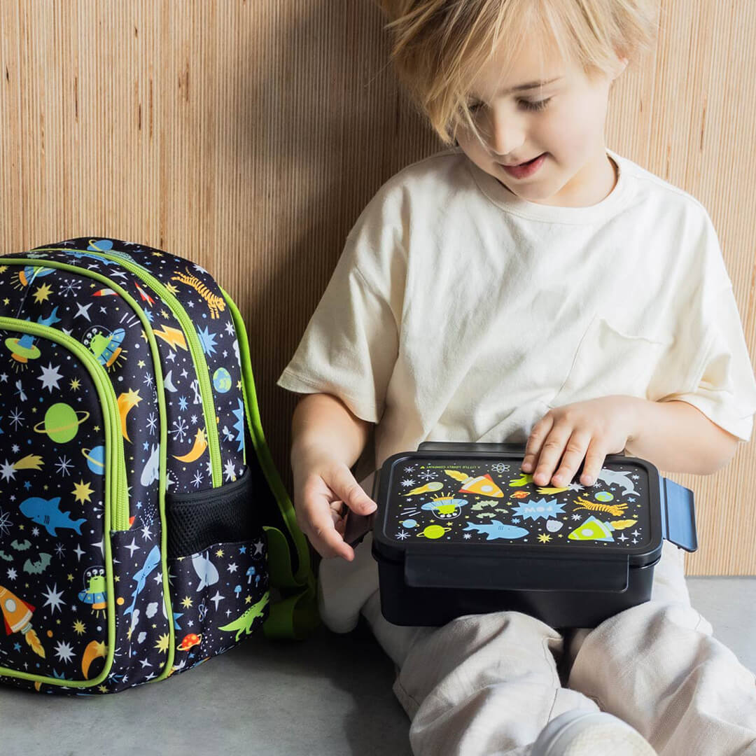 a little lovely company broodtrommel met vakjesblad - galaxy | BBGABL71 | 4
