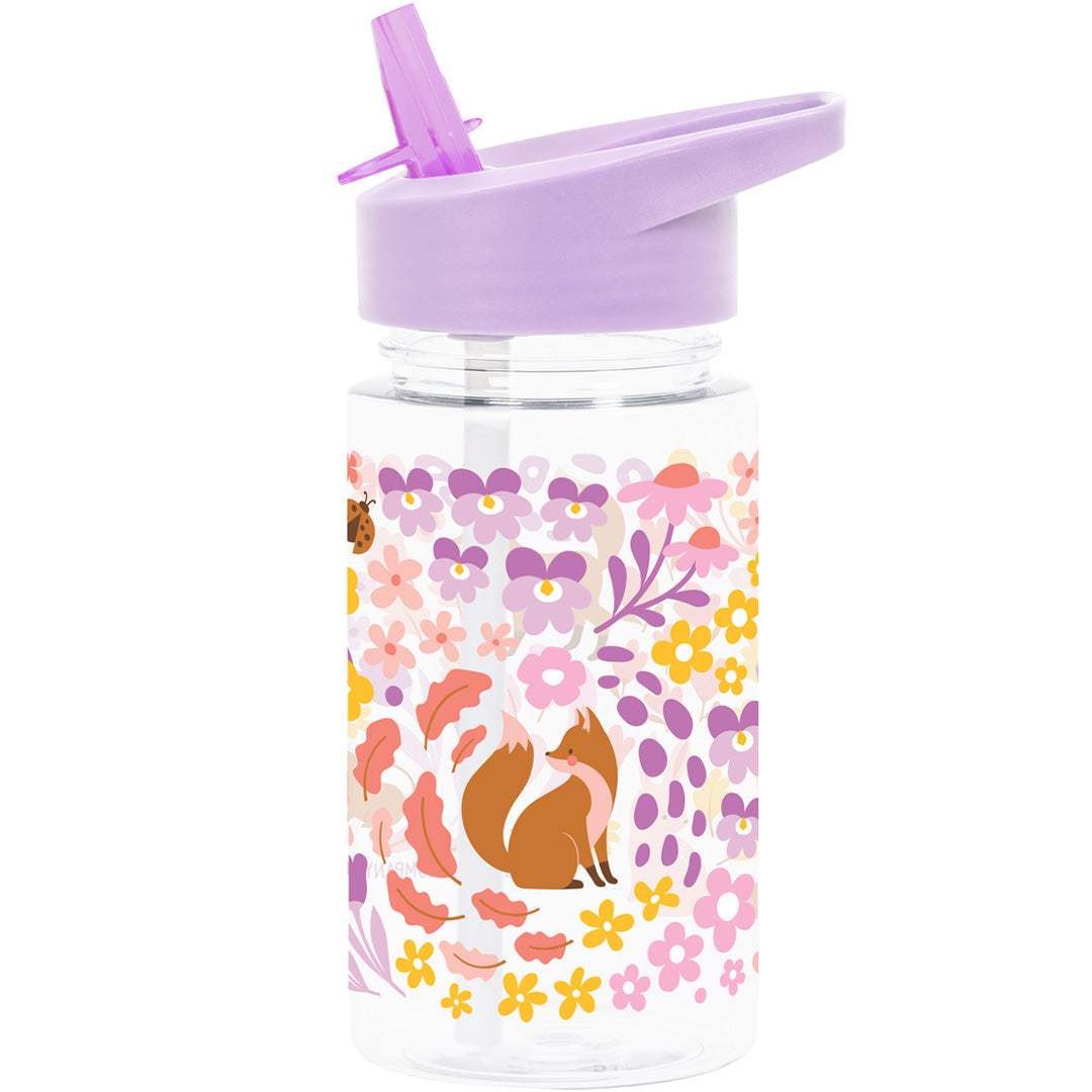 a little lovely company drinkfles met rietje - bloementuin - 450 ml | DBFGMU92 | 3
