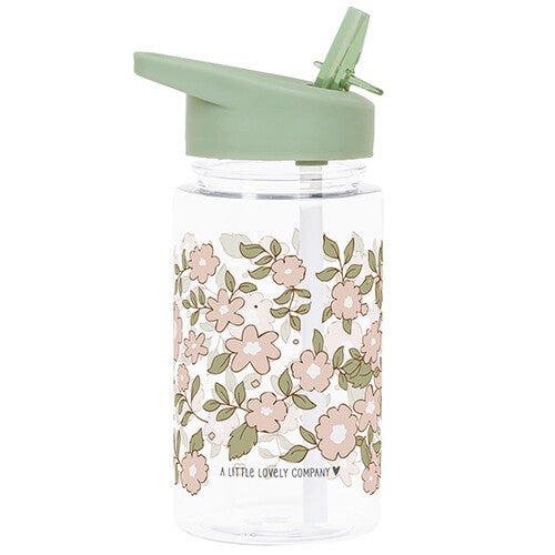 a little lovely company drinkfles met rietje - bloesem - groen - 450ml | DBBLSA45 | 3