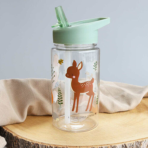a little lovely company drinkfles met rietje - bosvriendjes - 450ml | DBFFSA47 | 2