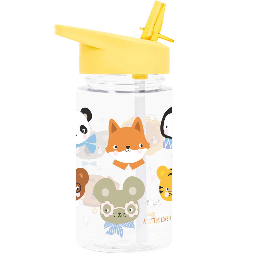 a little lovely company drinkfles met rietje - dierenvrienden - 450 ml | DBAFYE90 | 0