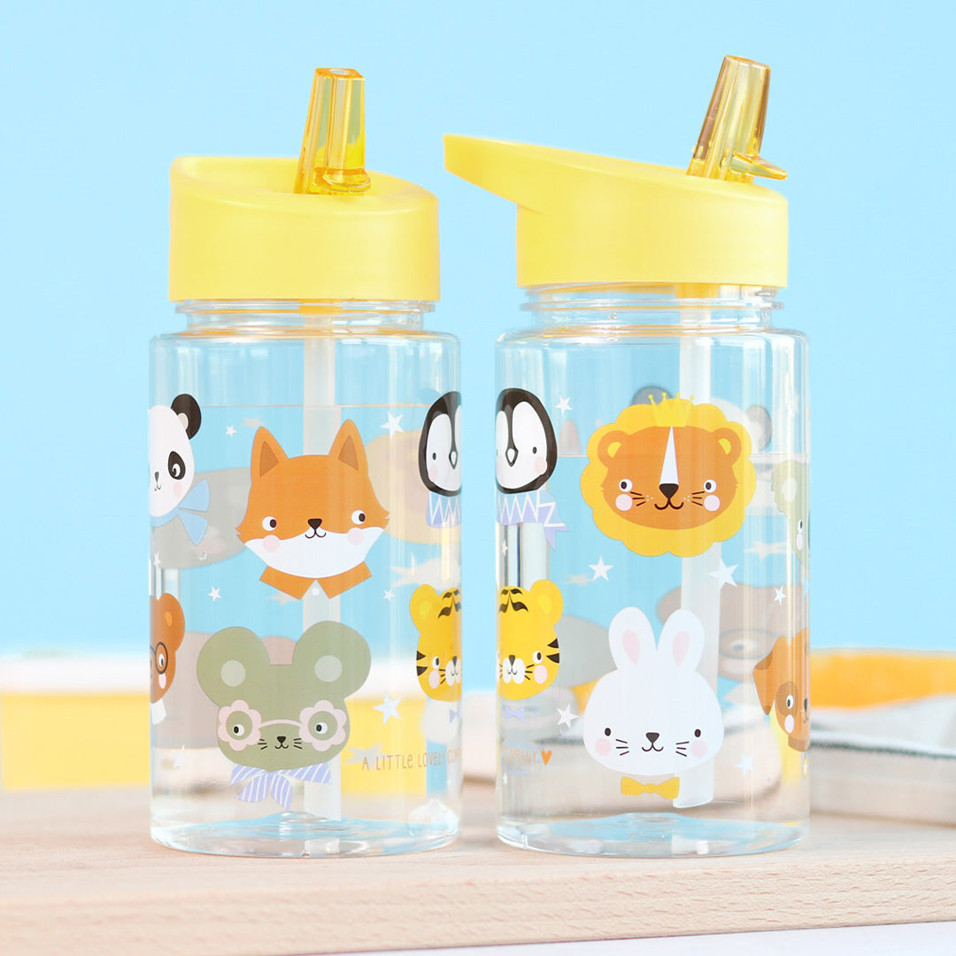 a little lovely company drinkfles met rietje - dierenvrienden - 450 ml | DBAFYE90 | 2