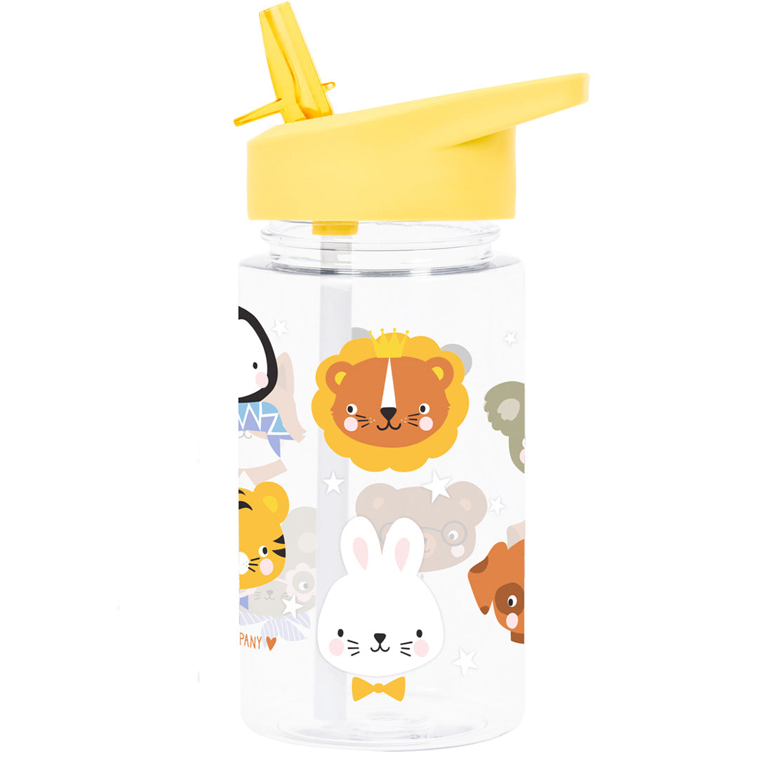 a little lovely company drinkfles met rietje - dierenvrienden - 450 ml | DBAFYE90 | 3