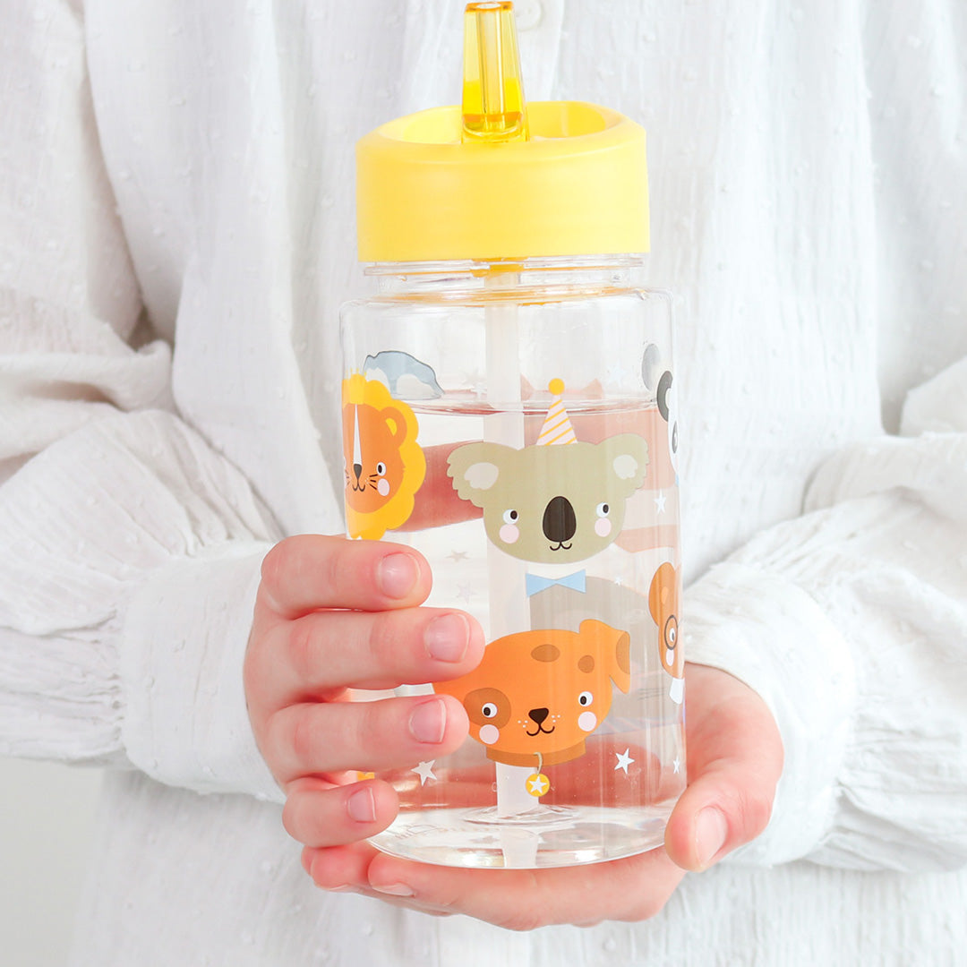a little lovely company drinkfles met rietje - dierenvrienden - 450 ml | DBAFYE90 | 4