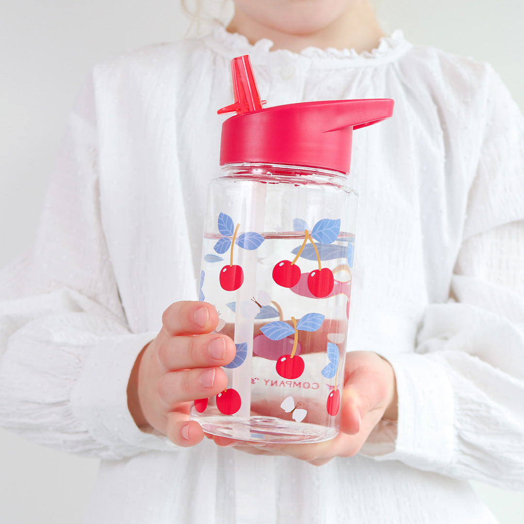 a little lovely company drinkfles met rietje - kersen - 450 ml | DBCHPI91 | 1