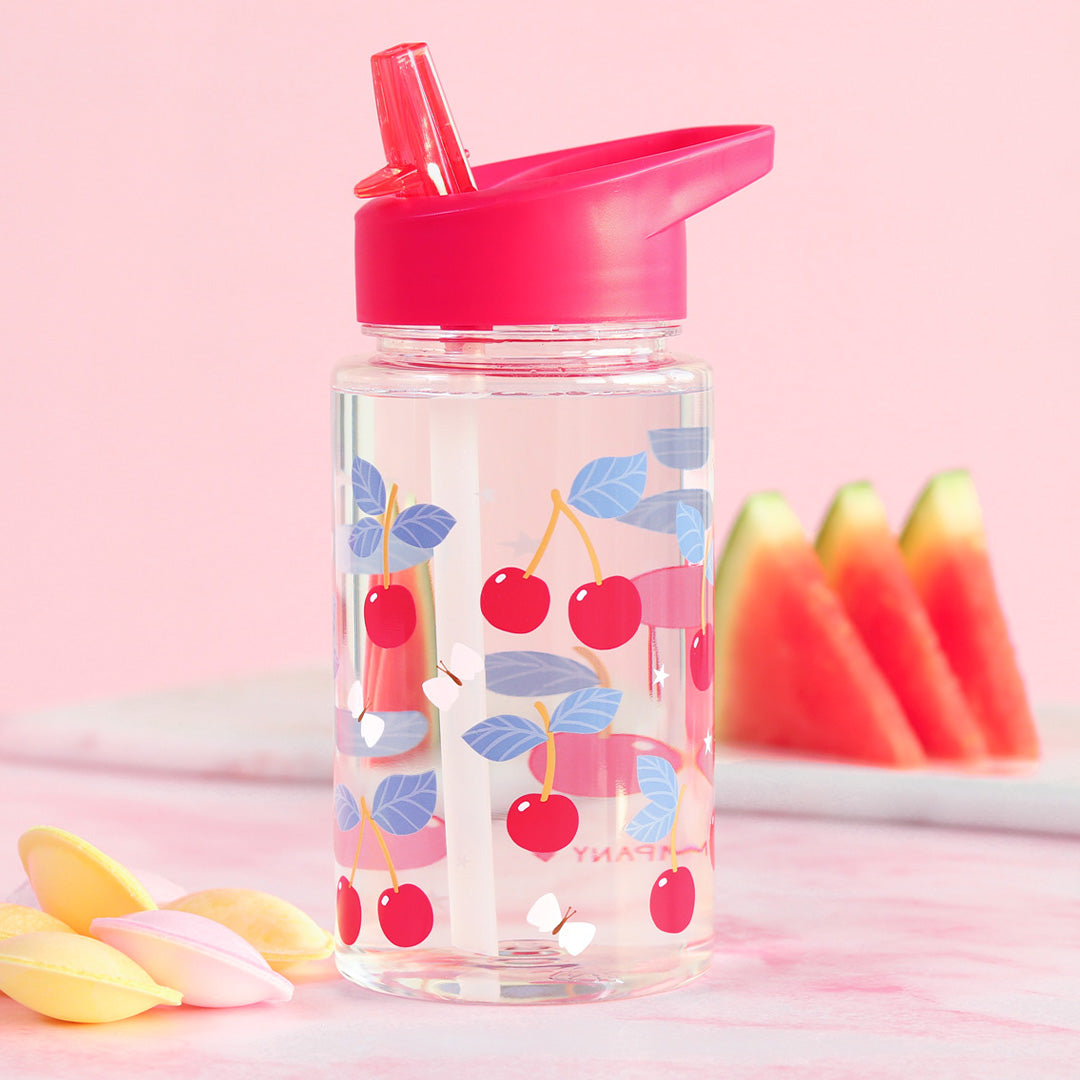 a little lovely company drinkfles met rietje - kersen - 450 ml | DBCHPI91 | 2