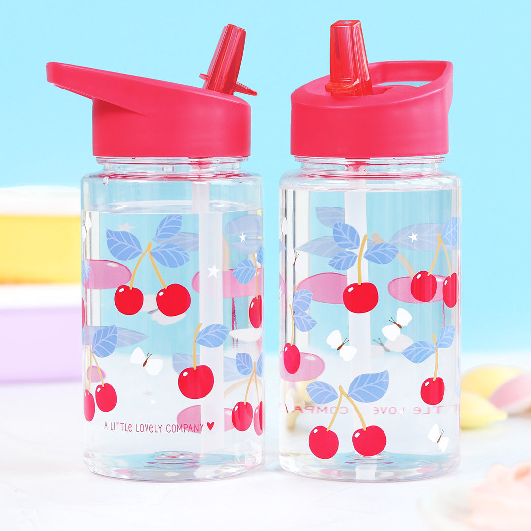 a little lovely company drinkfles met rietje - kersen - 450 ml | DBCHPI91 | 4
