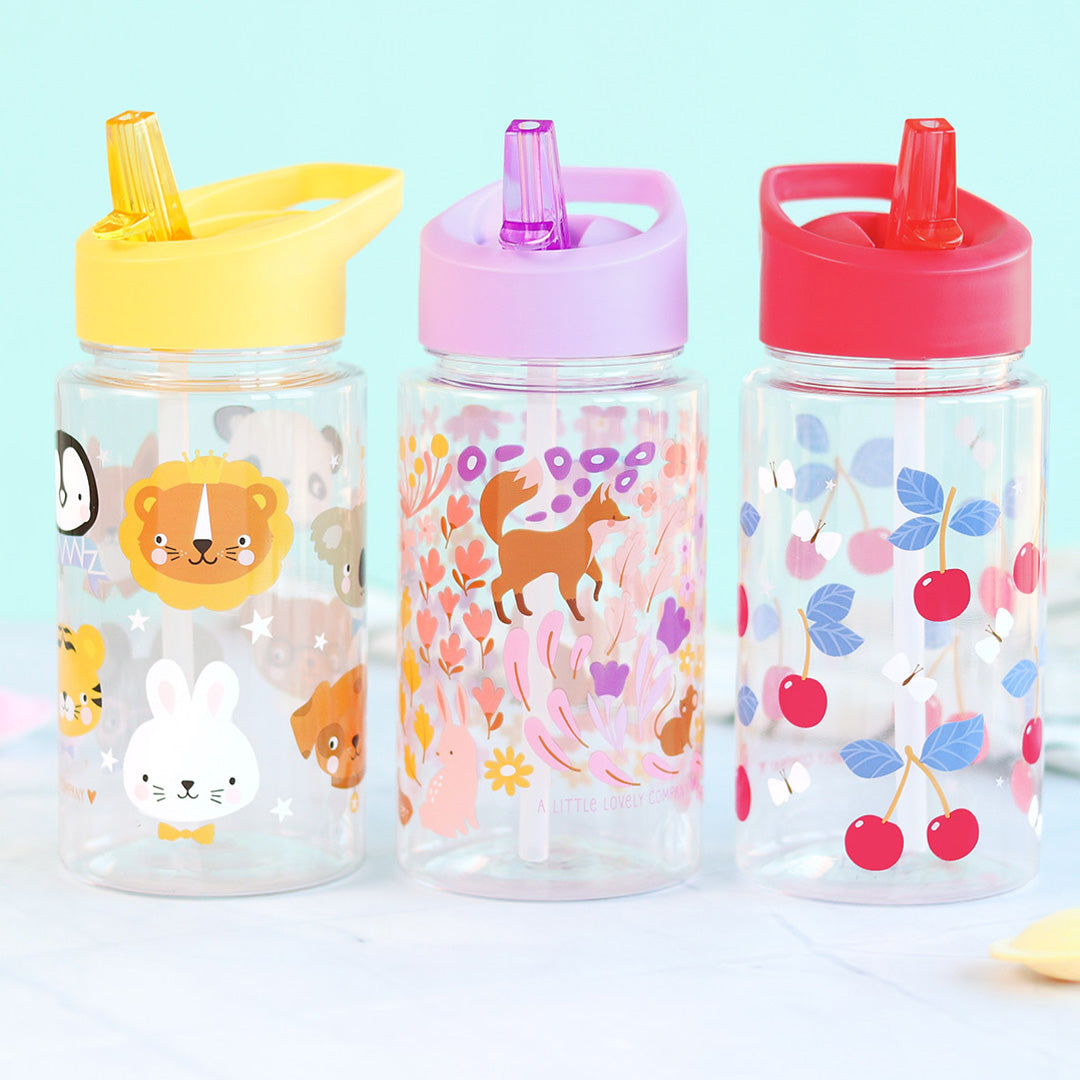 a little lovely company drinkfles met rietje - kersen - 450 ml | DBCHPI91 | 5