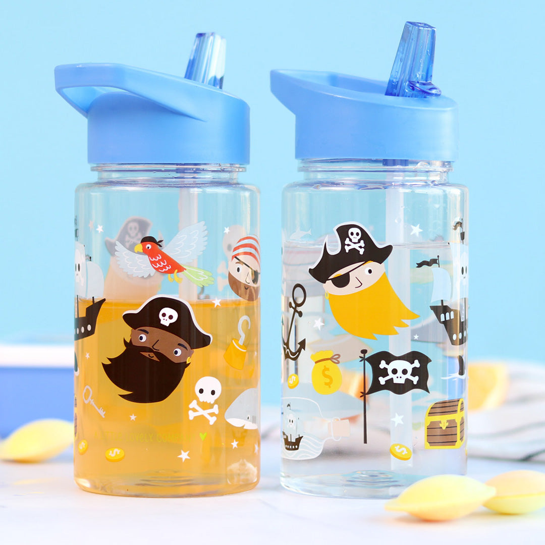 a little lovely company drinkfles met rietje - piraten - 450 ml | DBPIBU89 | 3