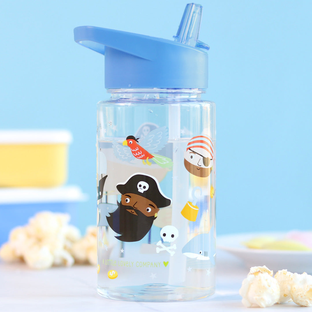 a little lovely company drinkfles met rietje - piraten - 450 ml | DBPIBU89 | 4