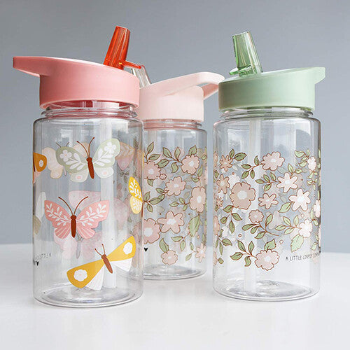 a little lovely company drinkfles met rietje - vlinders - 450ml | DBBUPI43 | 1