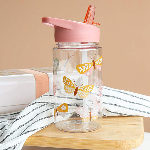 a little lovely company drinkfles met rietje - vlinders - 450ml | DBBUPI43 | 2