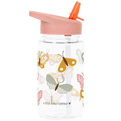 a little lovely company drinkfles met rietje - vlinders - 450ml | DBBUPI43 | 3