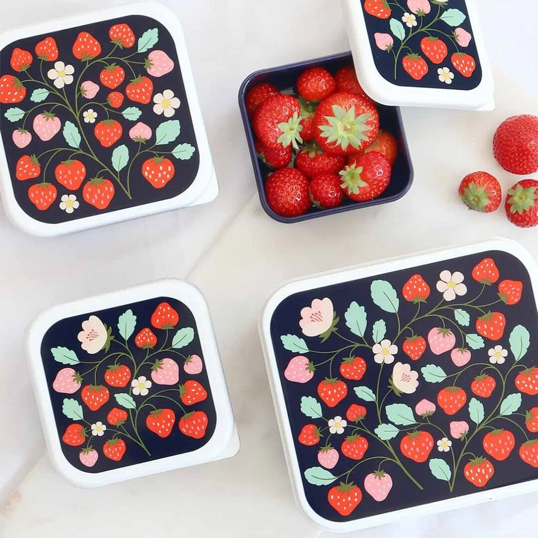 a little lovely company lunchbox set - aardbeien - 4st | SBSEST60 | 3
