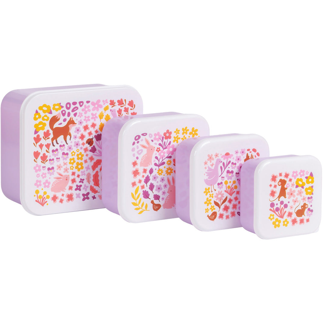 a little lovely company lunchbox set - bloementuin - 4st | SBSEFG83 | 0