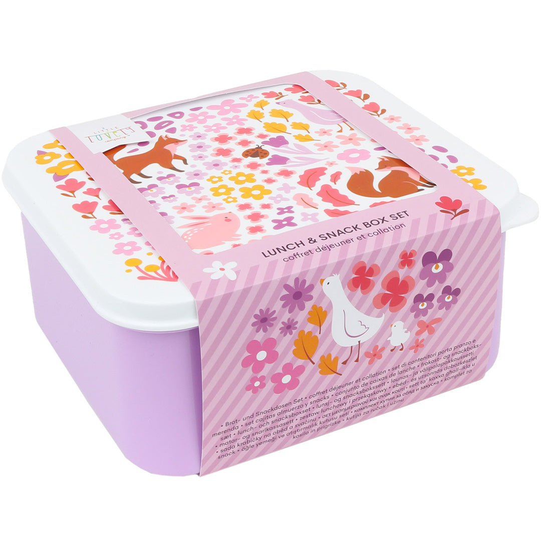 a little lovely company lunchbox set - bloementuin - 4st | SBSEFG83 | 4