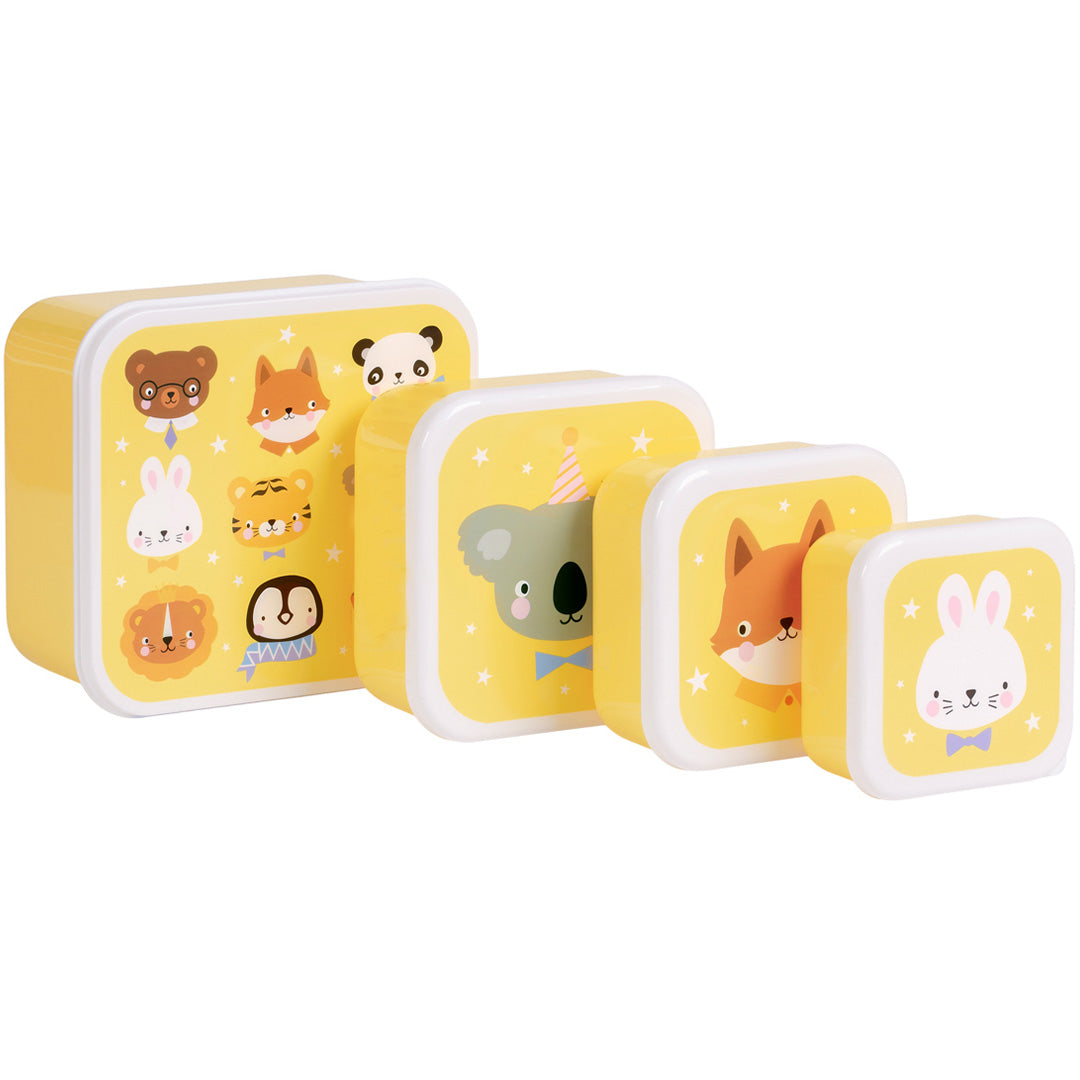 a little lovely company lunchbox set - dierenvrienden - 4st | SBSEAF81 | 0