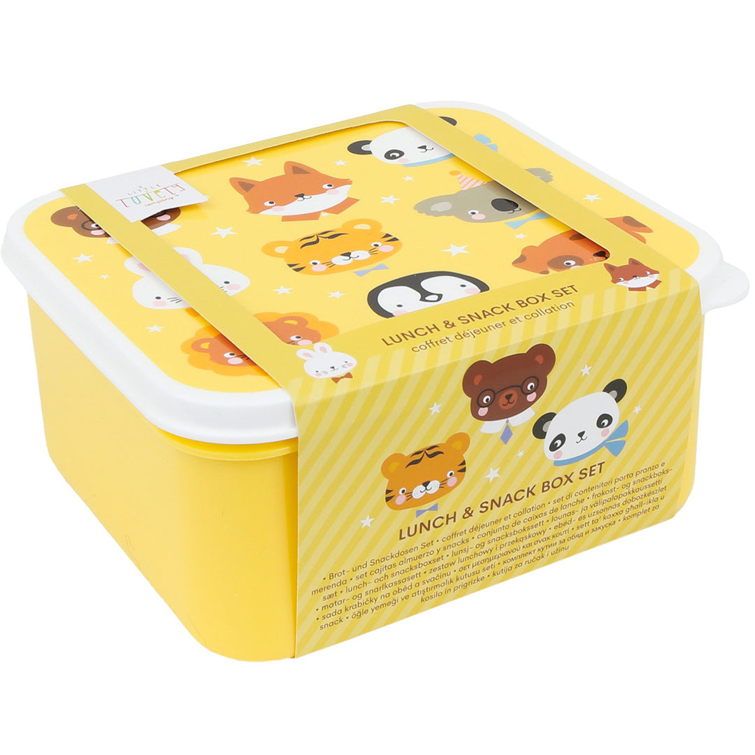 a little lovely company lunchbox set - dierenvrienden - 4st | SBSEAF81 | 4