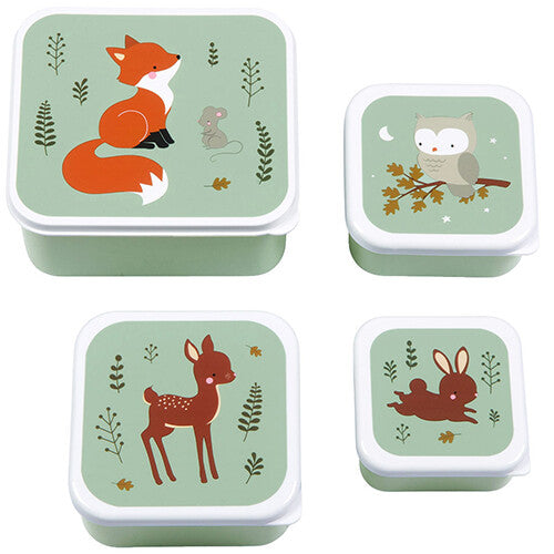 a little lovely company lunchbox set - forest friends - sage - 4st | SBSEFF45 | 0