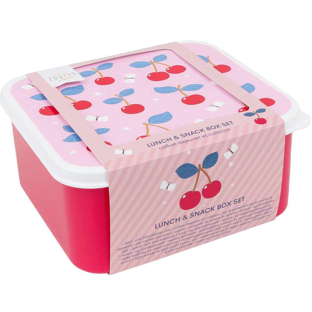 A little lovely company lunchbox set - kersen - 4st | ilovespeelgoed