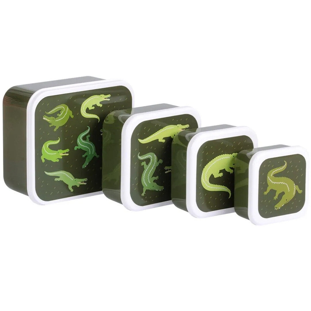 a little lovely company lunchbox set - krokodillen - 4st | SBSEVR59 | 1