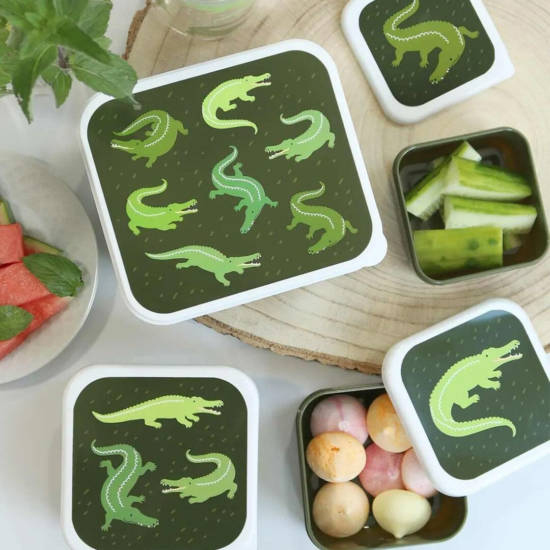 a little lovely company lunchbox set - krokodillen - 4st | SBSEVR59 | 3