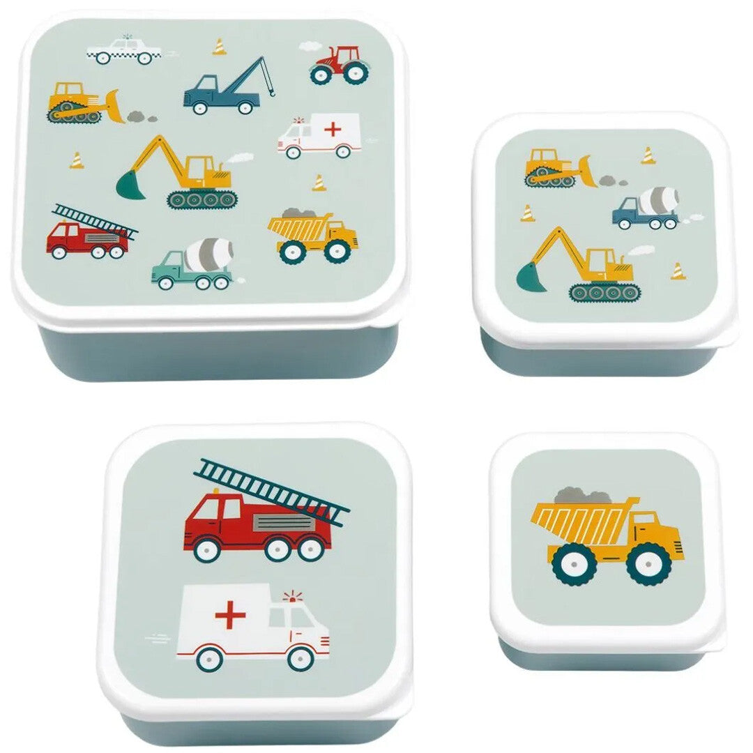 a little lovely company lunchbox set - voertuigen - 4st | SBSEVE58 | 0