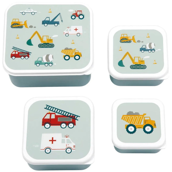a little lovely company lunchbox set - voertuigen - 4st | SBSEVE58 | 0