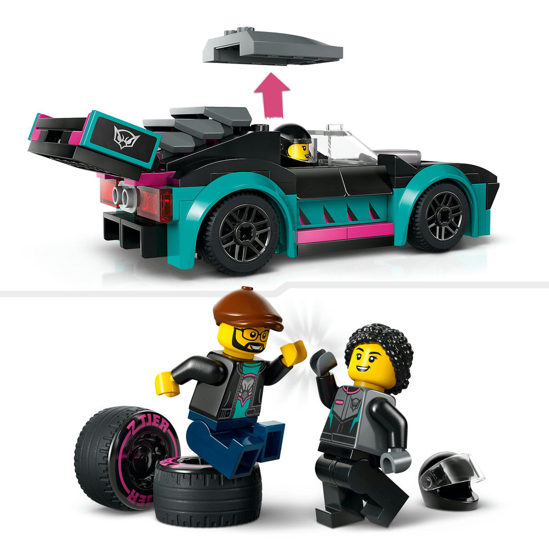 LEGO city raceauto en transporttruck bouw