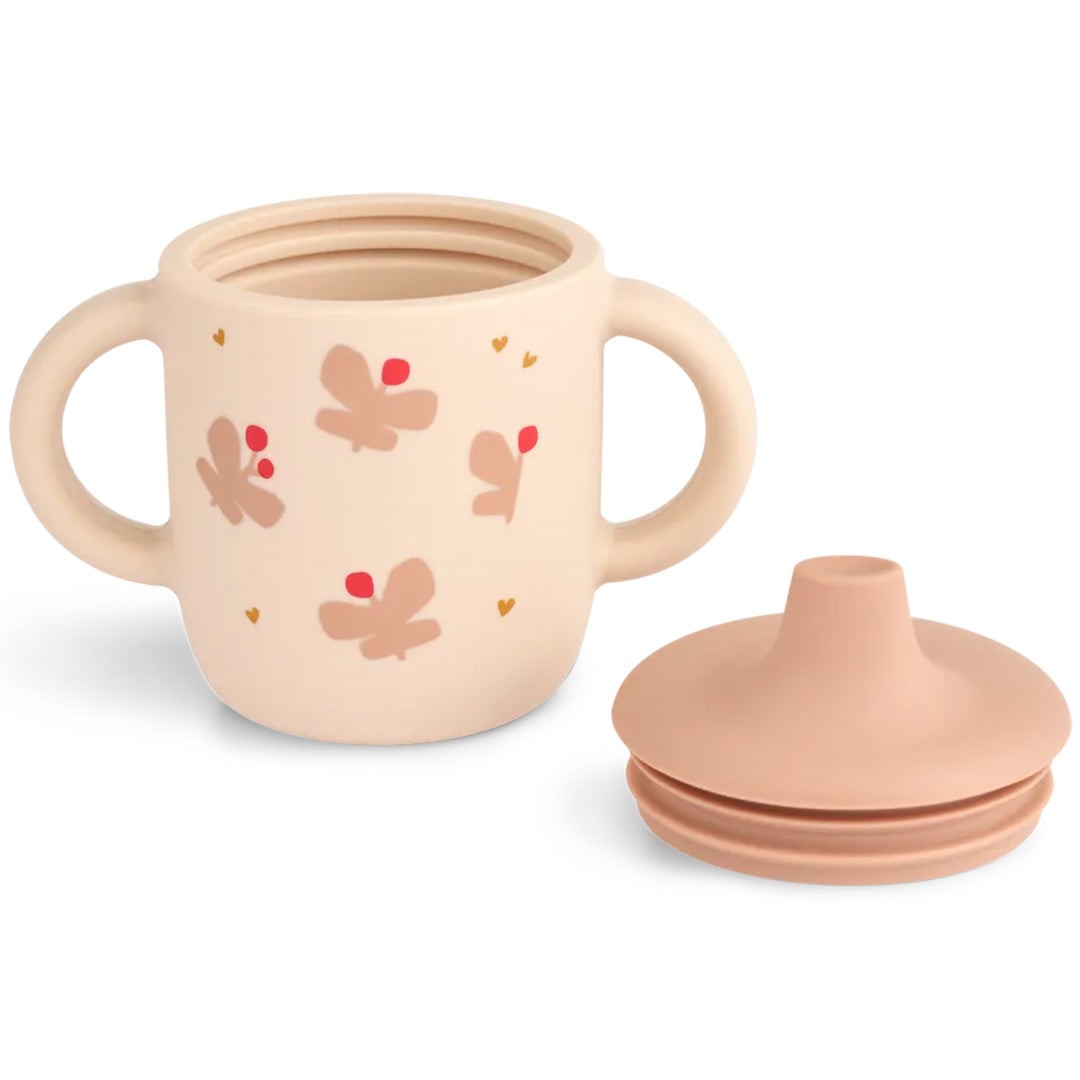 liewood siliconen tuitbeker neil - butterfly - apple blossom