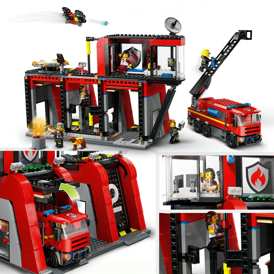 LEGO city brandweerkazerne en brandweerauto speelset
