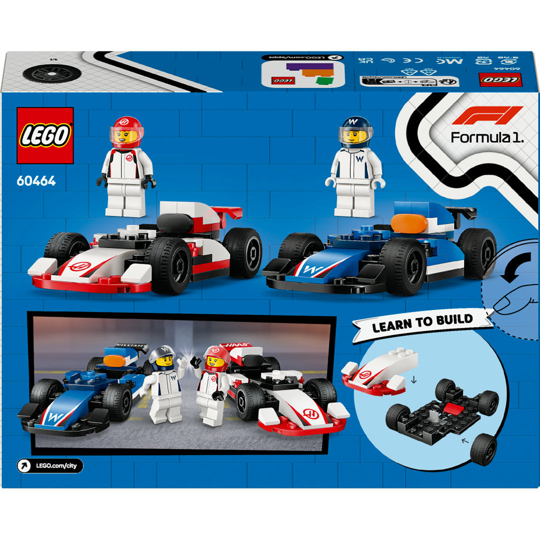 LEGO city f1 williams racing en haas f1 racewagens