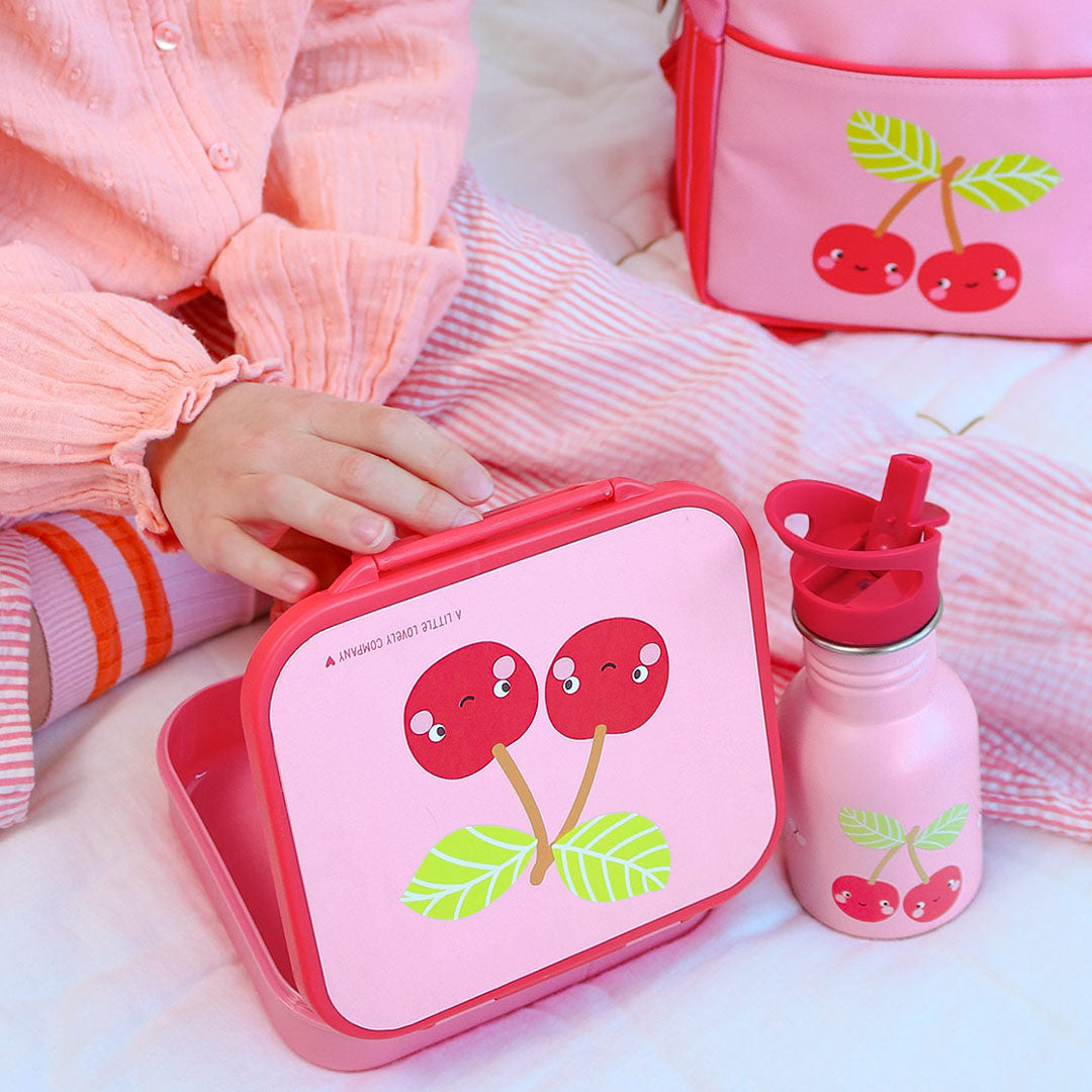 a little lovely company broodtrommel met vakjes - vrolijke kersen | LBHCPI61 | 2
