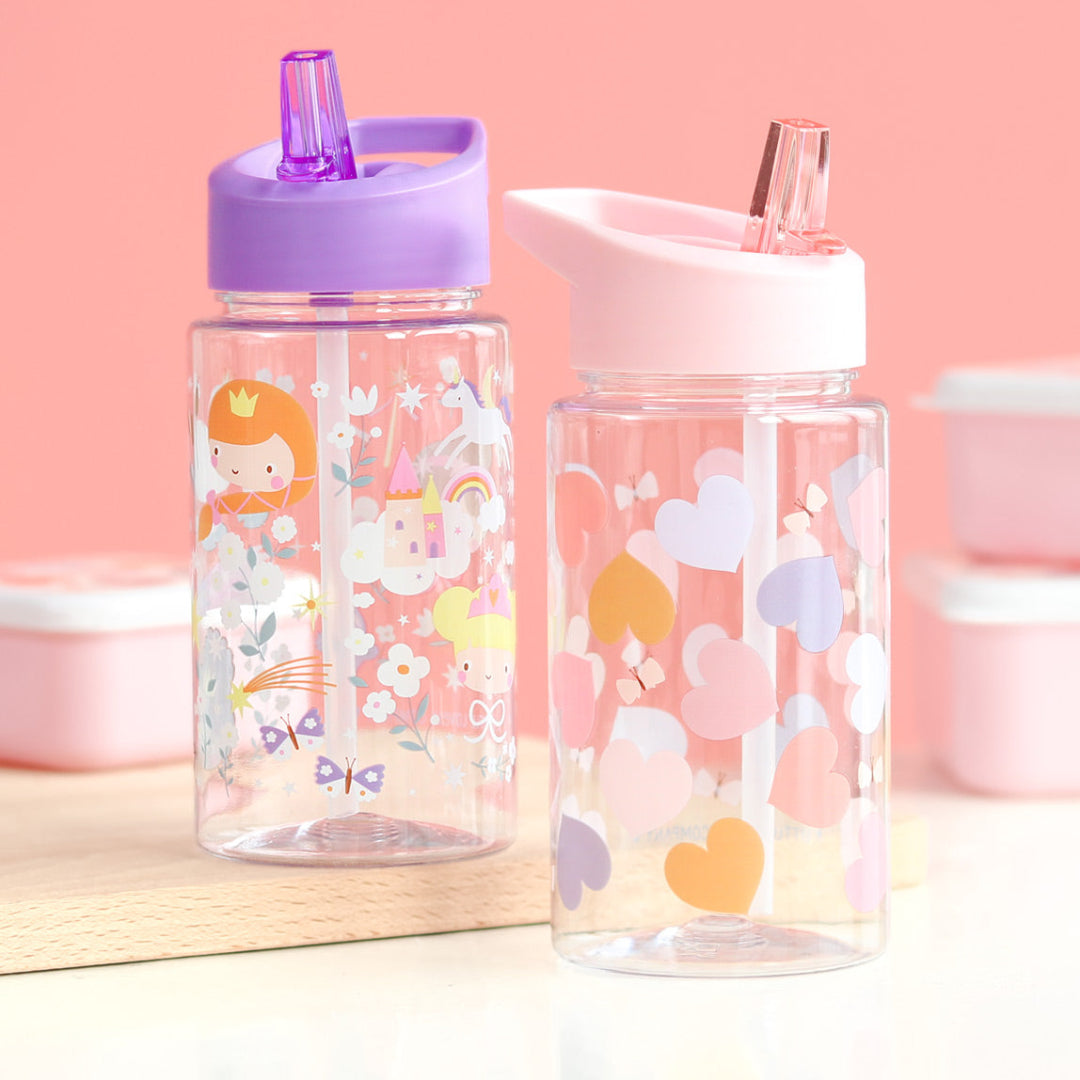 a little lovely company drinkfles met rietje - hartjes - 450 ml | DBHEMU93 | 3