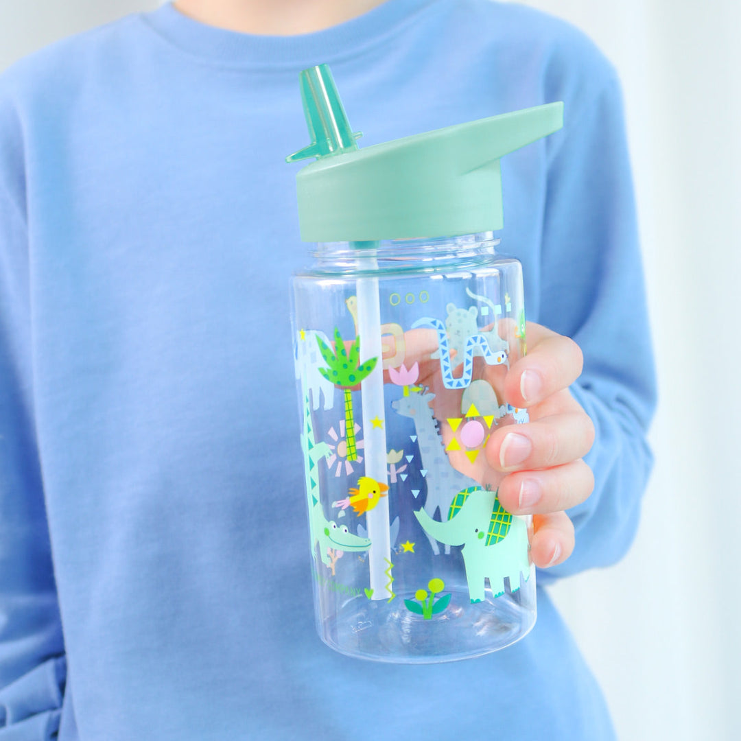 a little lovely company drinkfles met rietje - jungle - 450 ml | DBJUMI96 | 2