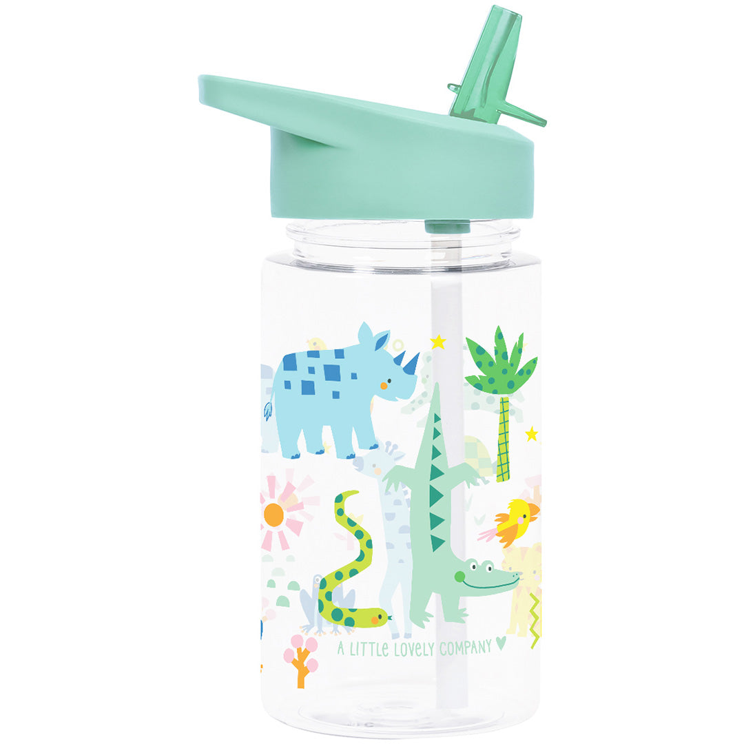 a little lovely company drinkfles met rietje - jungle - 450 ml | DBJUMI96 | 4