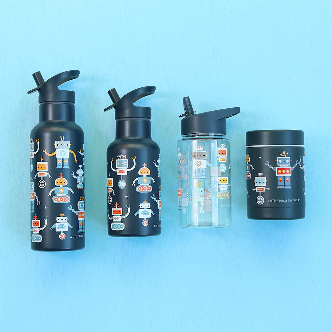 a little lovely company rvs drinkfles - robots - 350 ml | DBSSRO100 | 3