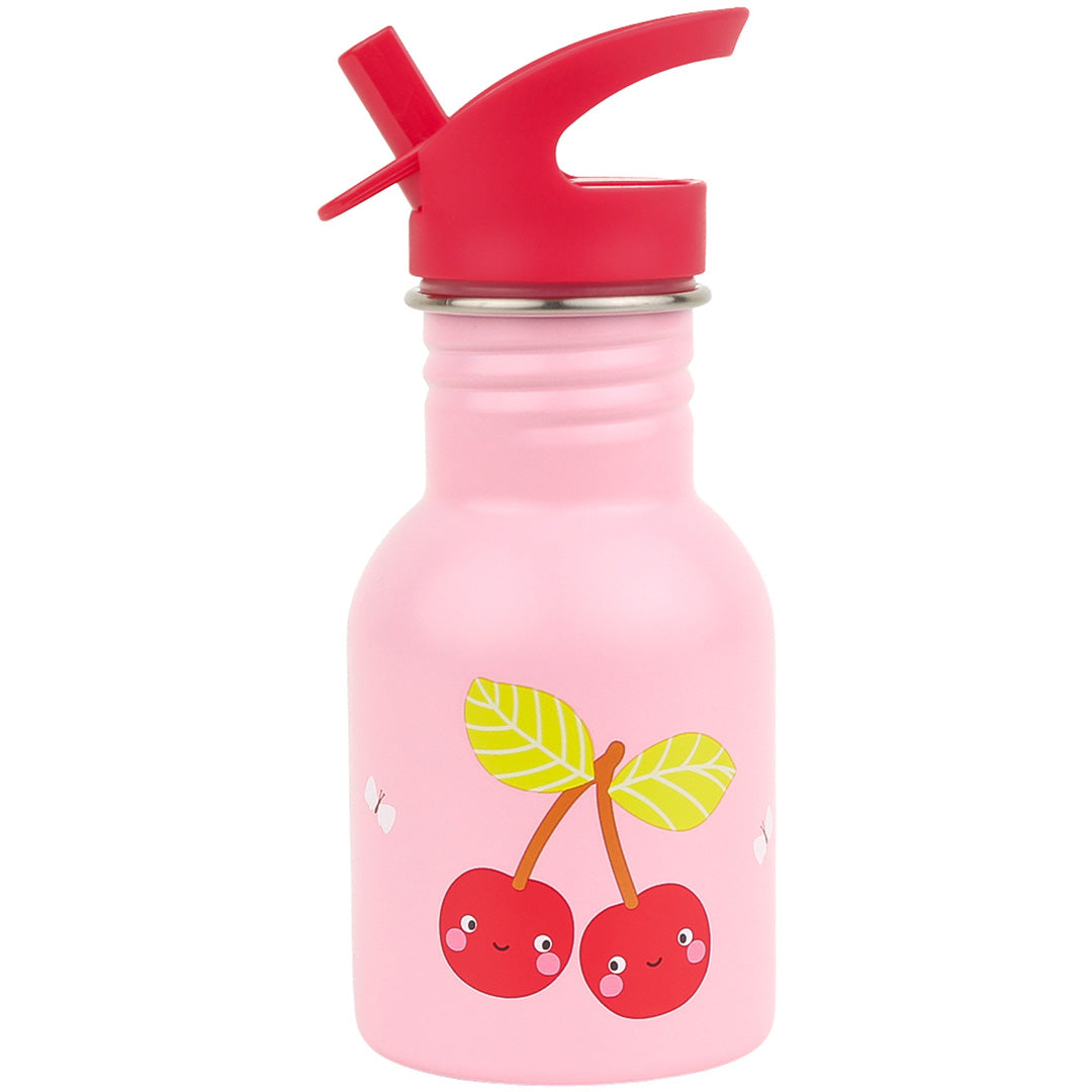 a little lovely company rvs drinkfles - vrolijke kersjes - 350 ml | DBSMHC111 | 1