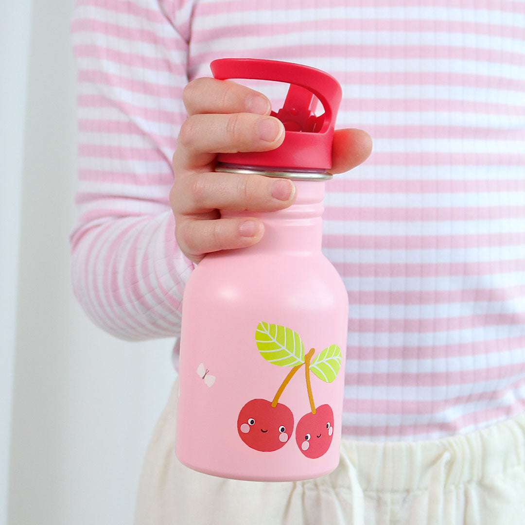 a little lovely company rvs drinkfles - vrolijke kersjes - 350 ml | DBSMHC111 | 2