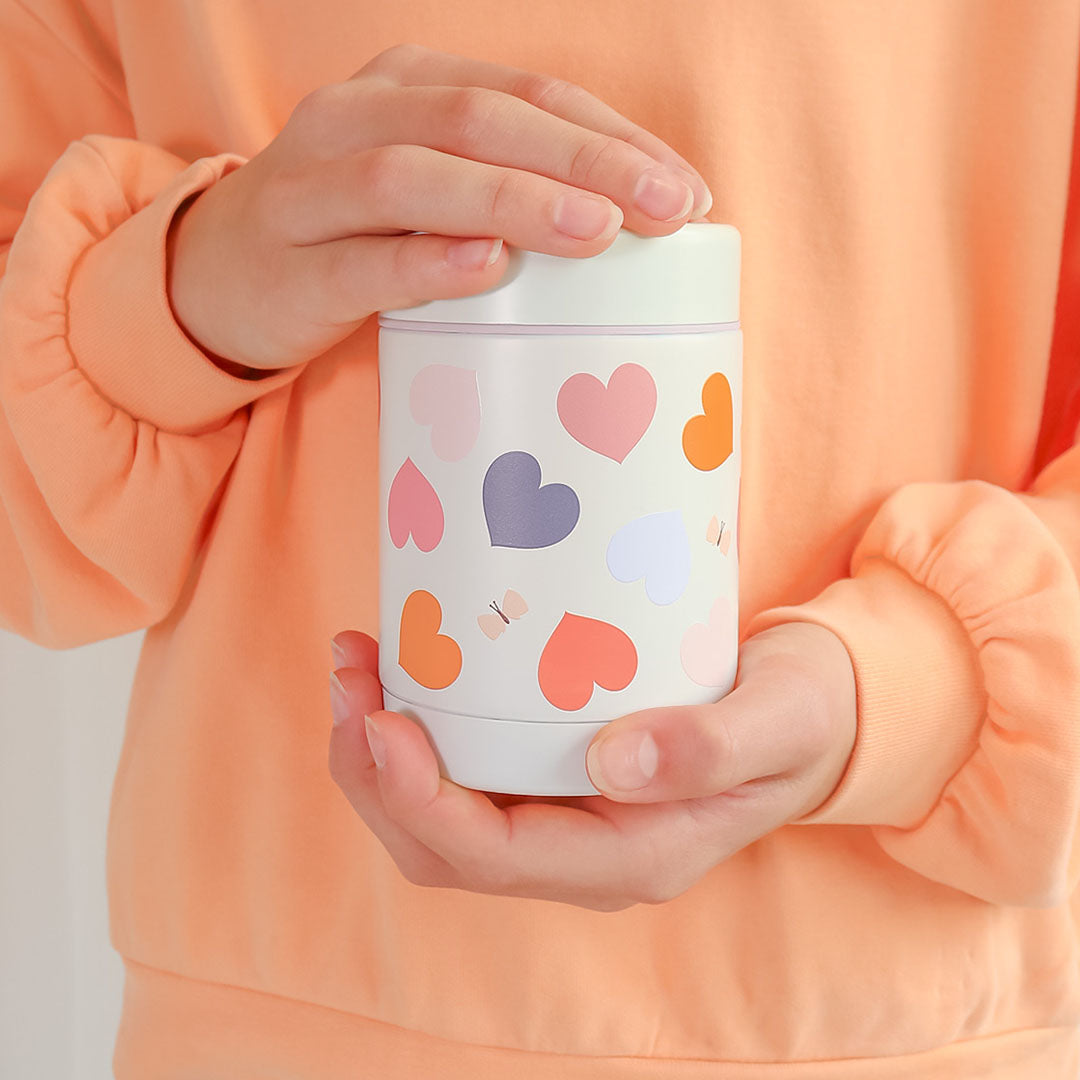 a little lovely company rvs voedselpot thermos - hartjes | SSFJHE05 | 3