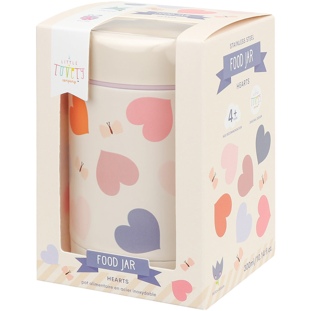 a little lovely company rvs voedselpot thermos - hartjes | SSFJHE05 | 5
