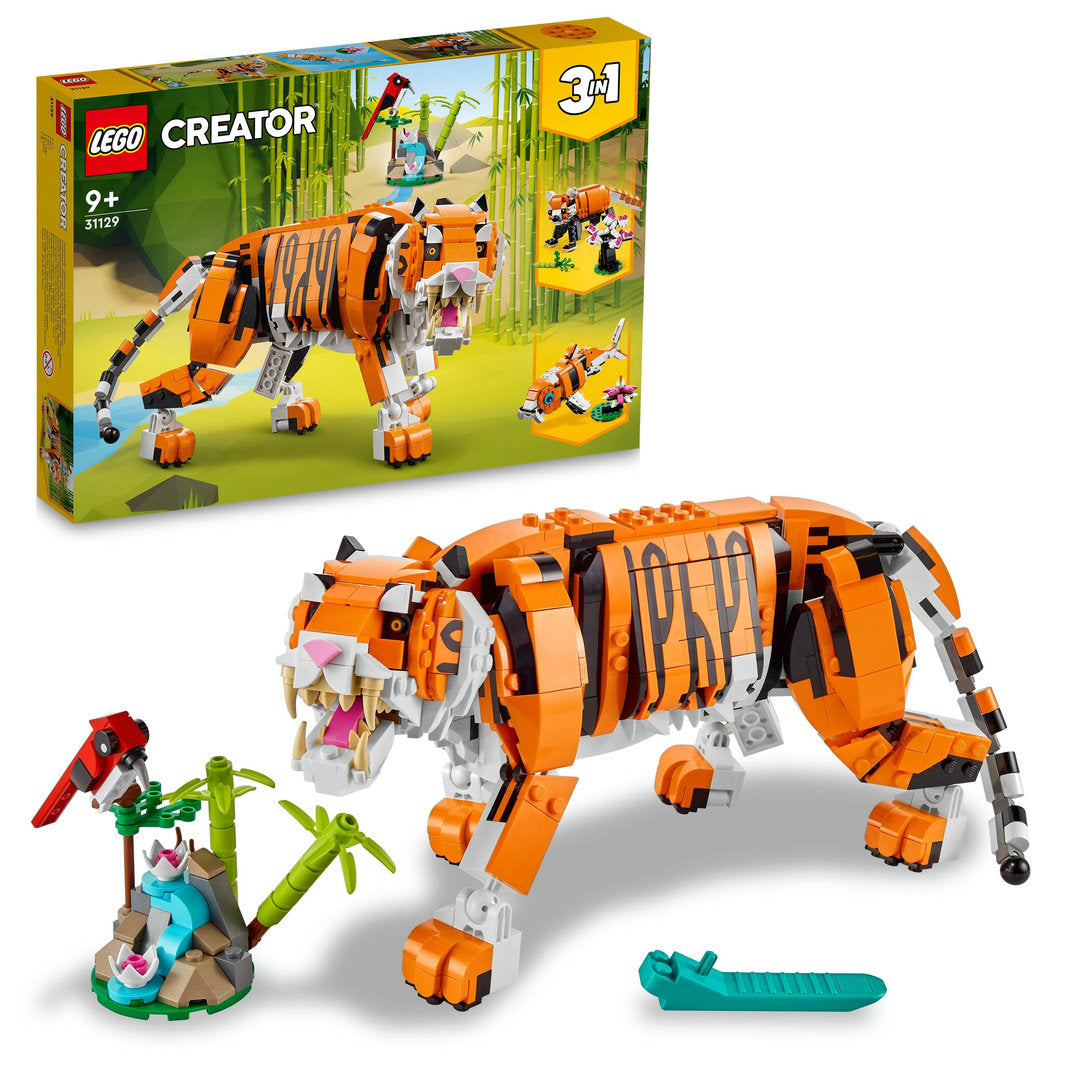 LEGO creator 3-in-1 grote tijger naar rode panda of vis