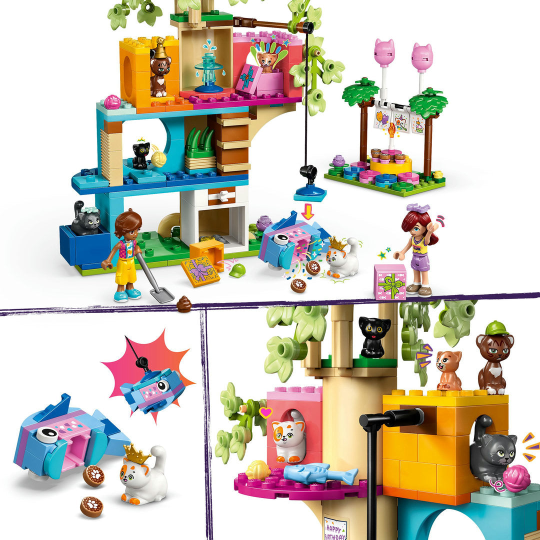 LEGO friends kattenverjaardagsfeestje en boomhut set