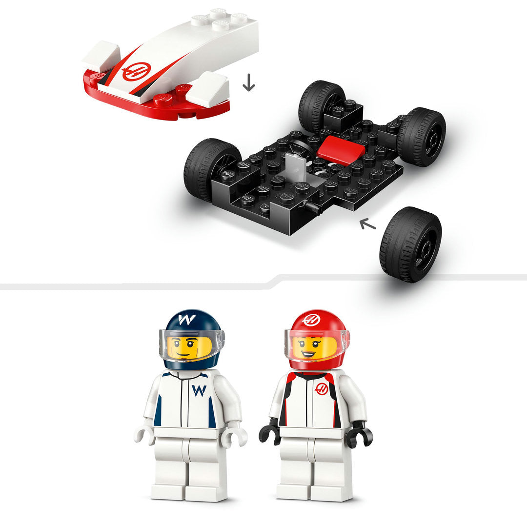 LEGO city f1 williams racing en haas f1 racewagens