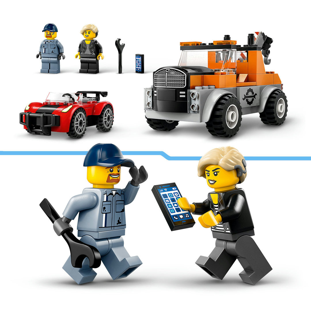 LEGO city sleepwagen en sportautoreparatie set