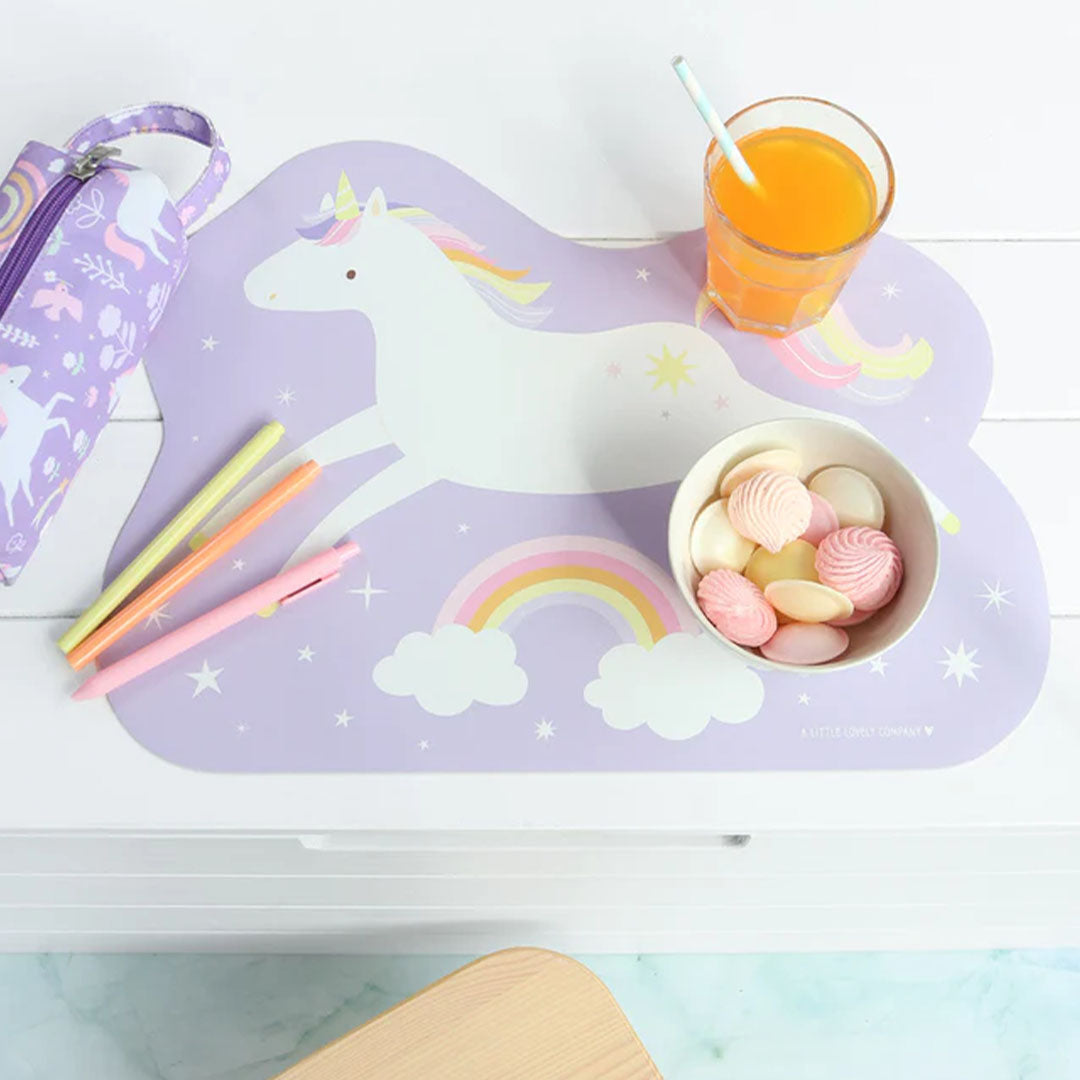a little lovely company placemat jumping unicorn | ALLCPMJUPU14 | 3
