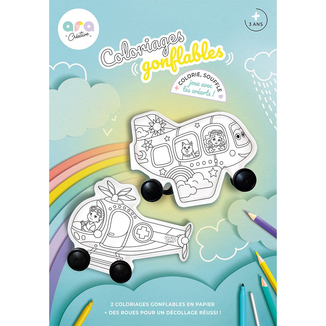 ara créative opblaasbare kleurplaat helicopter | H5116 | 0