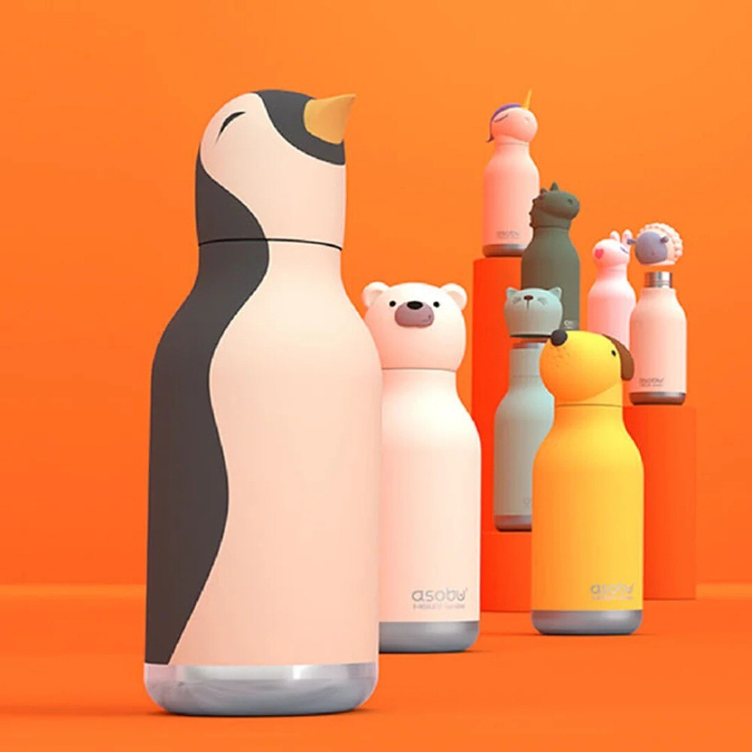 asobu rvs drinkfles bestie - pinguïn - 460 ml | SBV44-Penguin | 2