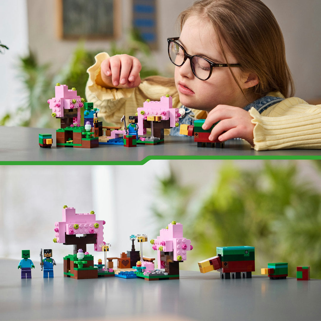 LEGO minecraft de kersenbloesemtuin