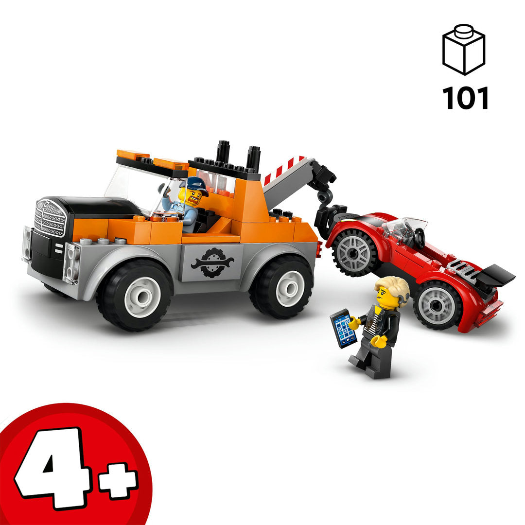 LEGO city sleepwagen en sportautoreparatie set